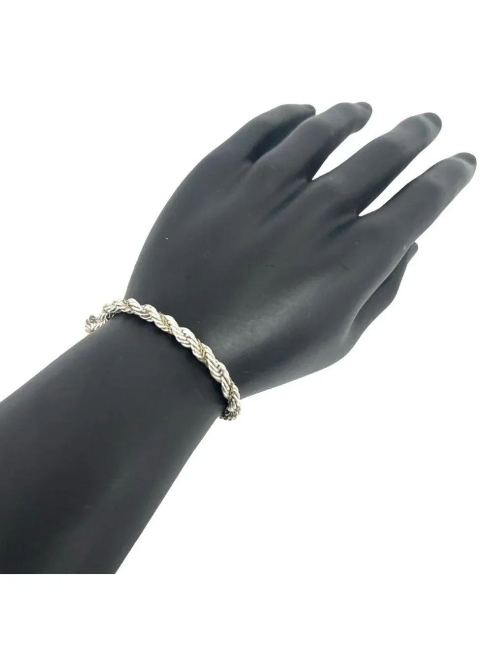 Tiffany & Co Twisted Rope Bracelet Silver Yellow Gold